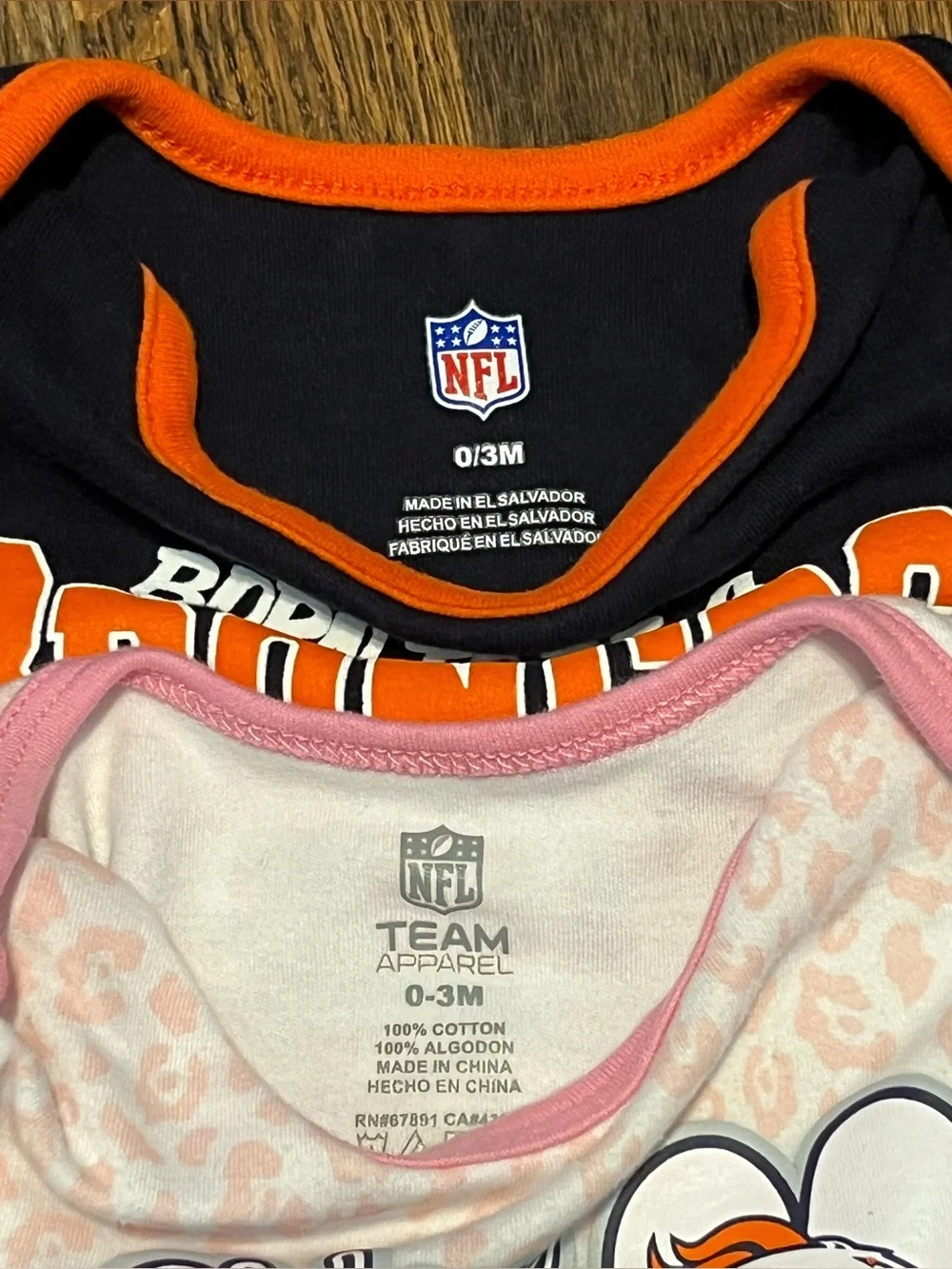 NFL Denver Broncos Two Set onesies